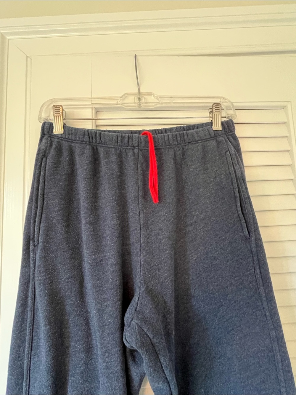 XiRENA Blue Full Length Sweatpants with Red Drawcord
